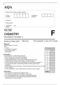 AQA GCSE CHEMISTRY Foundation Tier Paper 1 & 2 JUNE 2023 QUESTION PAPERS AND MARK SCHEMES