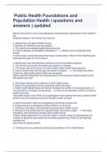 Public Health Foundations and Population Health &vert; questions and answers &vert; updated