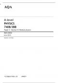 AQA A-level PHYSICS 7408/3BB Paper 3 Section B JUNE 2023 MARK SCHEME > Medical physics