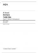 AQA A-level PHYSICS Paper 3 Section B JUNE 2023 MARK SCHEME > Astrophysics