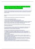 State of Colorado Motor Vehicle Dealer Board Mastery Examination Questions and Answers