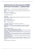 Child Growth and Development &lpar;CGDR&rpar; DCF Exam Information&colon; &vert; updated 2024