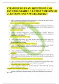 ATI MEDSURG EXAM QUESTIOND AND  ANSWERS GRADED A LATEST VERSION 180  QUESTIONS AND ANSWES 2023/2024
