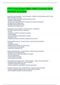 PTP Final Exam With 100&percnt; Correct And Verified Answers