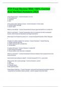 PTP Final Review With 100&percnt; Correct And Verified Answers 2024