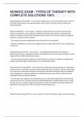 NCMHCE EXAM - TYPES OF THERAPY WITH COMPLETE SOLUTIONS 100&percnt; 