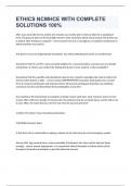 ETHICS NCMHCE WITH COMPLETE SOLUTIONS 100&percnt; 