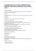 COUNSELING SKILLS AND INTERVENTIONS - NCMHCE PREP WITH COMPLETE SOLUTIONS 100&percnt; 