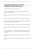 COUNSELING MINI-TEST III WITH COMPLETE SOLUTIONS 100&percnt; 