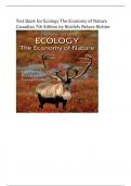 Test Bank for Ecology The Economy of Nature Canadian 7th Edition by Ricklefs Relyea Richter.