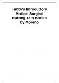 Test Bank for  Timby's  Introductory  MedicalSurgical  Nursing 13th  Edition by Moreno  Test Bank 2023  UPDATE
