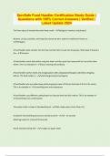 ServSafe Food Handler Certification Study Guide &vert; Questions with 100&percnt; Correct Answers &vert; Verified &vert; Latest Update 2024