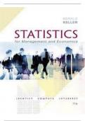 SOLUTIONS MANUAL for Statistics for Management And Economics 11th Edition Keller