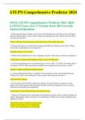 (NGN) ATI PN Comprehensive Predictor 2024 LATEST Exam ALL 3 Versions Each 180 Correctly Answered Questions