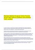 RN Adult Medical Surgical Online Practice 2019 A with options questions and answers 100% verified.