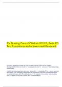 RN Nursing Care of Children 2016 B, Peds ATI Test A questions and answers well illustrated