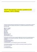    ASCP Hematology practice questions and answers 100% verified.
