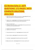 CCI Review Echo 2| 1679 QUESTIONS 100% VERIFIED SOLUTIONS WITH IMAGES 2023