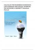 CALCULUS FOR BUSINESS ECONOMICS  LIFE SCIENCES AND SOCIAL SCIENCES  13E RAYMOND A BARNETT Solutions  Manual