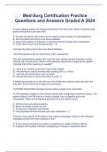 Med-Surg Certification Practice Questions and Answers Graded A 2024