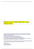 RENAL NCLEX QUESTIONS with correct solutions 2023.