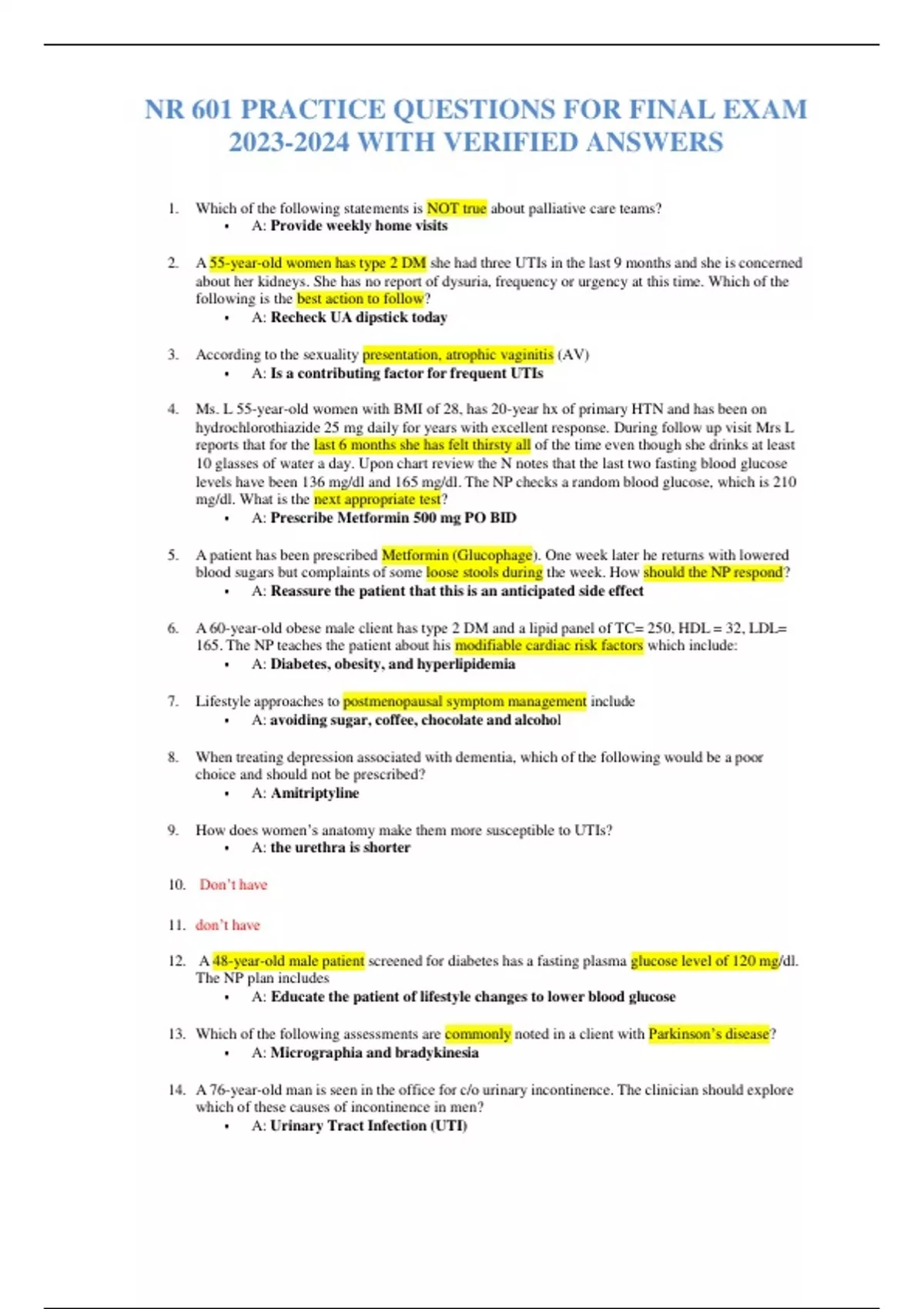 NR 601 PRACTICE QUESTIONS FOR FINAL EXAM WITH VERIFIED ANSWERS - NR 601 ...