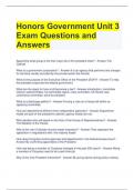 BUNDLE FOR Honors Government Exam Questions and Answers