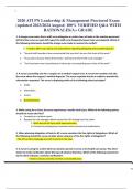 2020 ATI PN Leadership & Management Proctored Exam &lpar;updated 2023&sol;2024 August&rpar; 100&percnt; VERIFIED Q&A WITH RATIONALES&sol;A&plus; GRADE