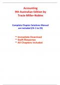 Solutions for Accounting, 9th Australian Edition Miller-Nobles (All Chapters included)