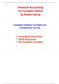 Test Bank for Financial Accounting, 1st Canadian Edition Kemp (All Chapters included)