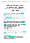 NURS251- Portage Learning Pharmacology Final Exam 2023 Questions and Answers| Graded A+ Latest Version