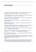 ICC Practice Questions and Answers 100&percnt; correct 