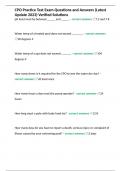 CPO Practice Test Exam Questions and Answers &lpar;Latest Update 2023&rpar; Verified Solutions