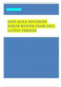 SAFE AGILE ADVANCED  SCRUM MASTER EXAM 2023  LATEST VERSION