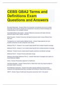 CEBS GBA2 Terms and Definitions Exam Questions and Answers