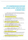 ATI COMPREHENSIVE RETAKE WITH NGN LATEST UPDATES 2023  A GRADE PASS.