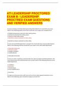 ATI LEADERSHIP PROCTORED  EXAM B / LEADERSHIP  PROCTRED EXAM QUESTIONS  AND VERIFIED ANSWERS