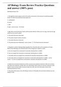 AP Biology Exam Review Practice Questions and answer (100% pass) 