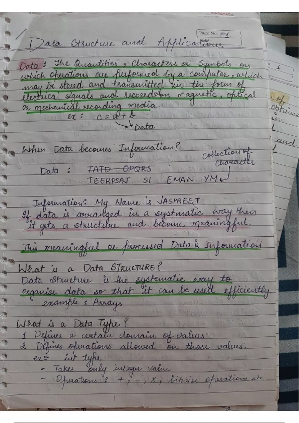 Comprehensive DSA Study Notes: Understanding Data Structures and ...