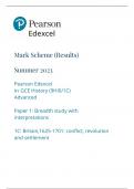 Edexcel A Level History Paper Option 1C Mark Scheme Britain, June 2023