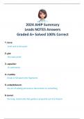 2024 AHIP Summary Leads NOTES Answers Graded A+ Solved 100% Correct  