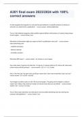 A301 final exam 2023&sol;2024 with 100&percnt; correct answers