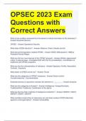 OPSEC 2023 Exam Questions with Correct Answers