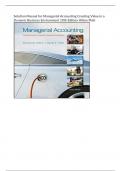Solution Manual for Managerial Accounting Creating Value in a  Dynamic Business Environment 10th Edition Hilton Platt