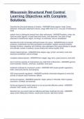 Wisconsin Structural Pest Control Learning Objectives with Complete Solutions 