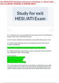 ALL HESI EXIT Questions and Answers Test Bank; A+ Rated Guide (2023) ALREADY GRADED A+BRAND NEW!!