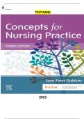 Test Bank for Concepts for Nursing Practice 3rd Edition by Jean Foret Giddens - Complete Elaborated and Latest Test Bank. ALL Chapters(1-57)Included and Updated - 5* Rated