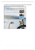 Test Bank for Managerial Accounting Creating Value in a Dynamic  Business Environment 10th Edition Hilton Platt