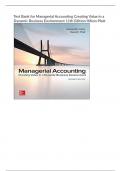 Test Bank for Managerial Accounting Creating Value in a  Dynamic Business Environment 11th Edition Hilton Platt