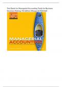 Test Bank for Managerial Accounting Tools for Business  Decision Making 7th Edition Weygandt Kimmel